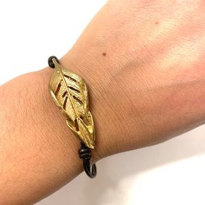 Gold Plated Leaf Bracelet